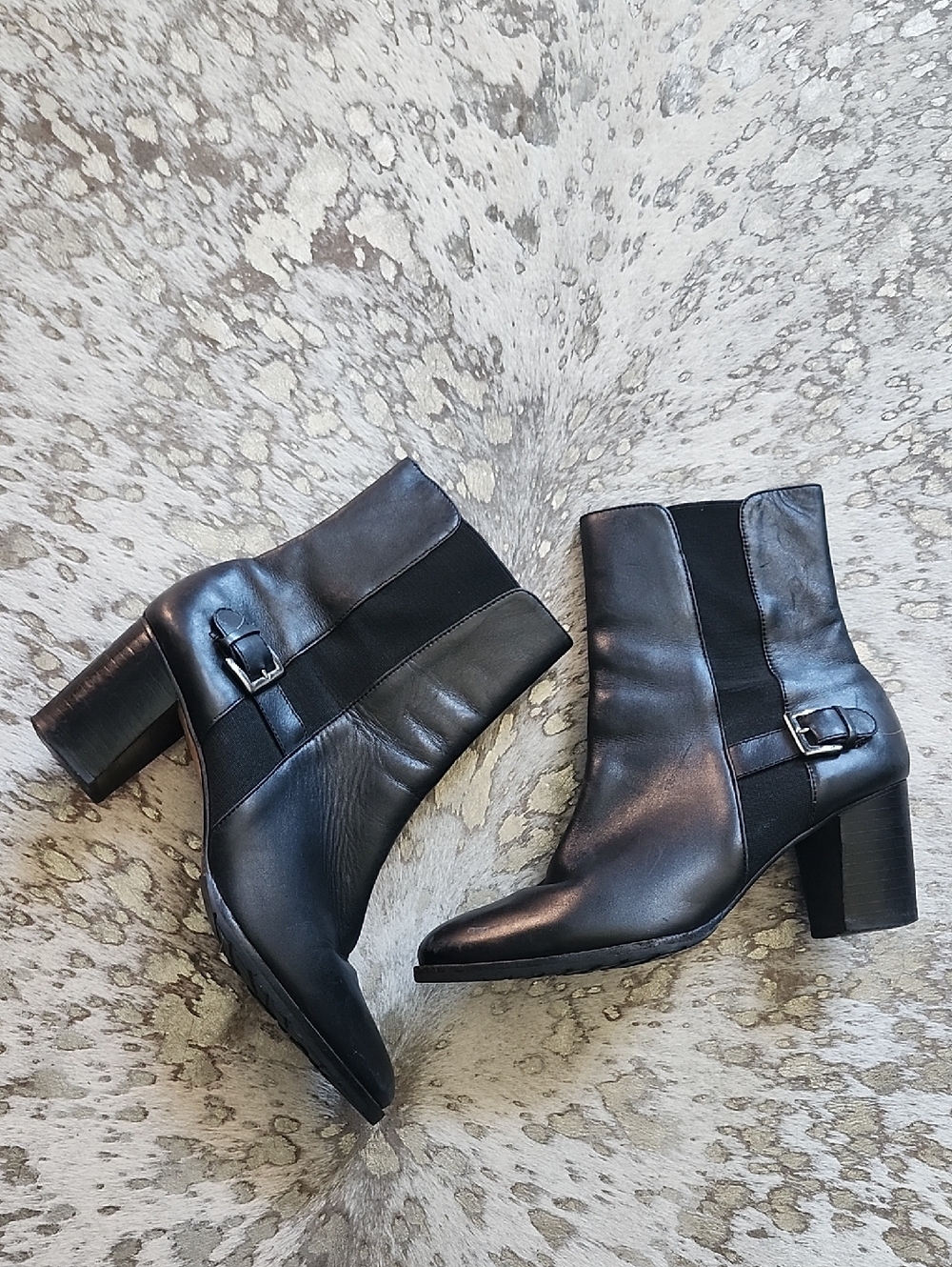 Cole Haan Black Callan Short Boot Leather With Buckle Strap